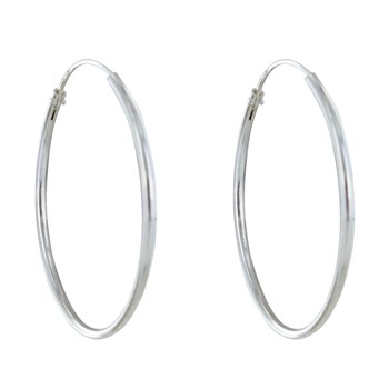 Boucles d'Oreilles Argent 925 Fines Créoles 3cm