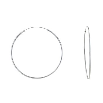 Boucles d'Oreilles Argent 925 Fines Créoles 6cm