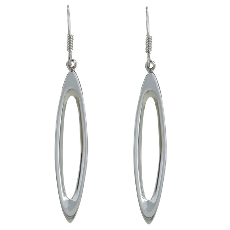 Boucles d'Oreilles Argent 925 Ovales Ajourés - vue 2