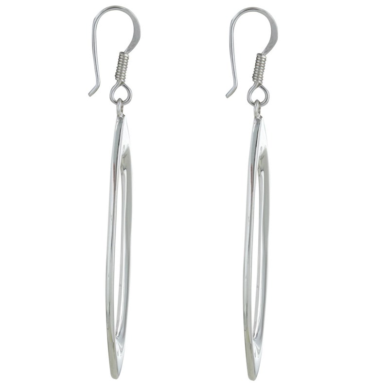 Boucles d'Oreilles Argent 925 Ovales Ajourés - vue 3