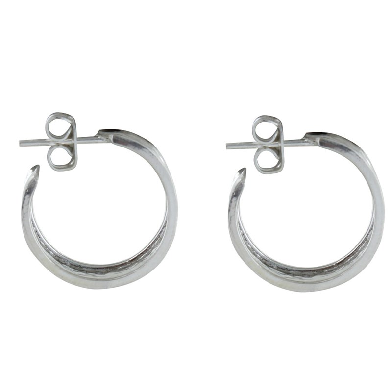 Boucles D Oreilles Argent Demi Cr Oles Large Martel Es Femme Autres