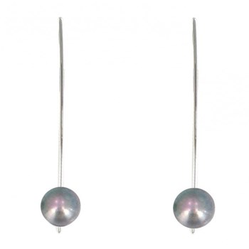 Boucles d'Oreilles Argent 925 Rhodié Crochet Perle de Culture 6 mm - Classics
