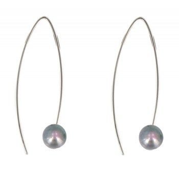 Boucles d'Oreilles Argent 925 Rhodié Crochet Perle de Culture 6 mm - Classics