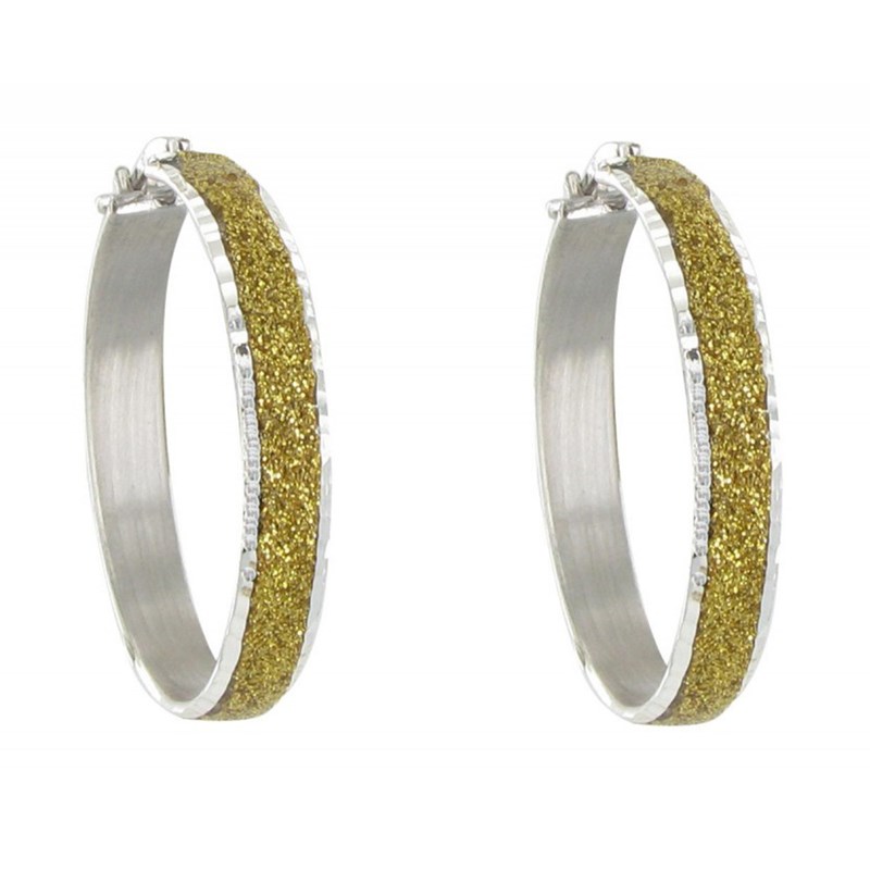 Boucles d'Oreilles Argent 925 Créoles Paillettes - Classics - vue 2