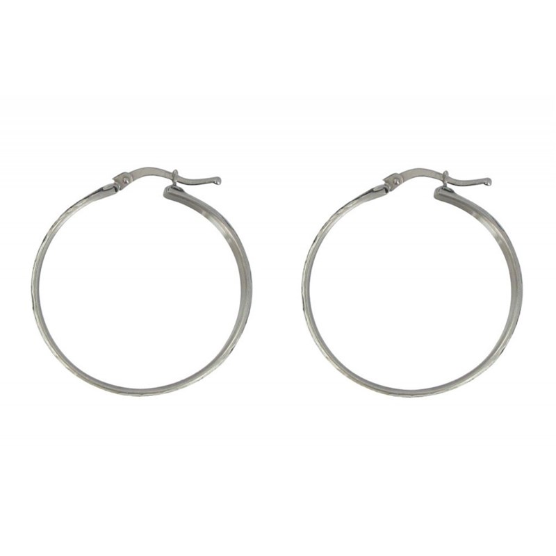 Boucles d'Oreilles Argent 925 Créoles Paillettes - Classics - vue 3