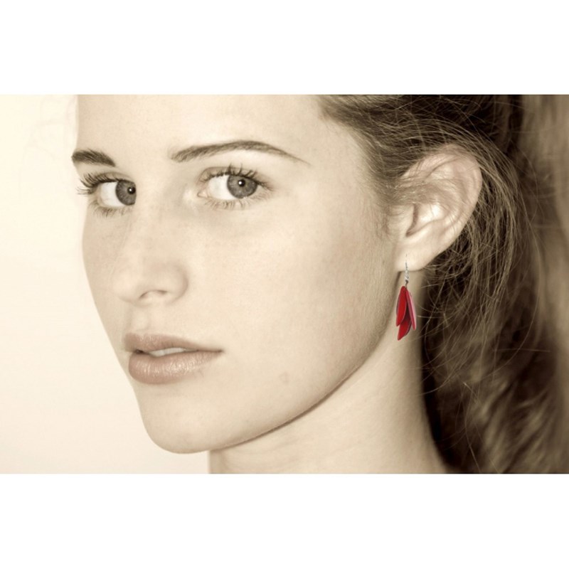 Boucles d'Oreilles Flamme en Tagua - Classics - vue 4