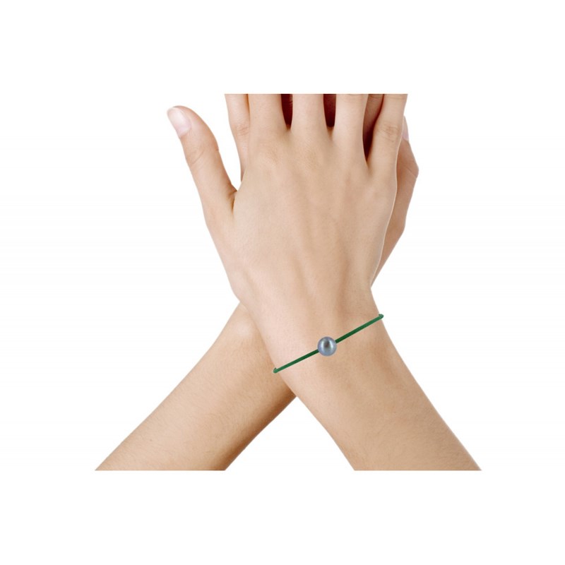 Bracelet La Perle de Culture Noire des Poulettes - Classics - Vert - vue 2