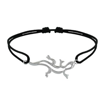Bracelet Lien Argent 925 Salamandre - Noir