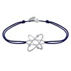 Bracelet Mixte Lien Médaille Argent Atome - Bleu Navy - vue V1