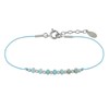 Bracelet Lien Sept Perles Facettées de Larimar et Perles Argent - Bleu ciel - vue V1
