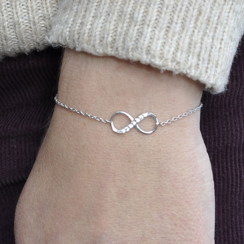 Bracelet Argent 925 Infini et Strass - vue 3