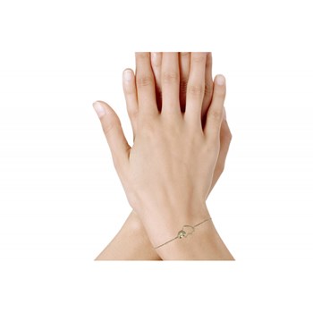 Bracelet Plaqué Or Deux Coeurs