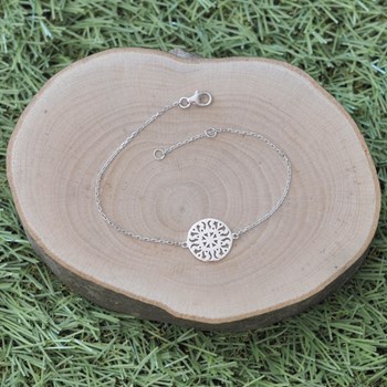 Bracelet Argent 925 Rhodié Arabesque Ronde