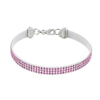 Bracelet Argent 925 Rhodié Silicone et Strass - Classics - Rose