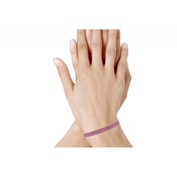 Bracelet Argent 925 Rhodié Silicone et Strass - Classics - Rose