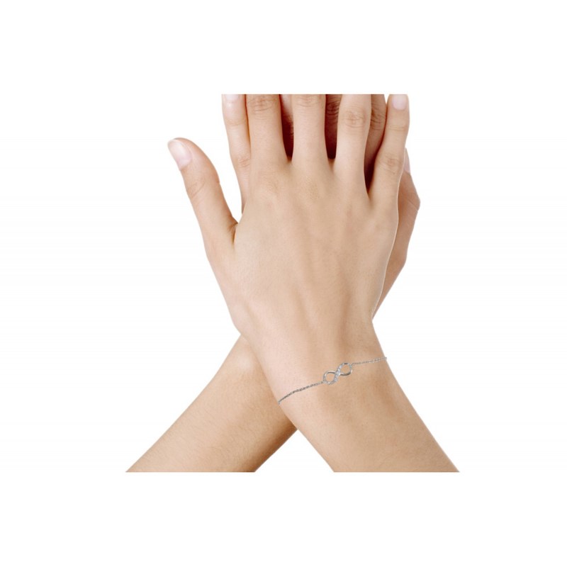 Bracelet Argent 925 Infini et Strass - Petit Modèle - vue 2