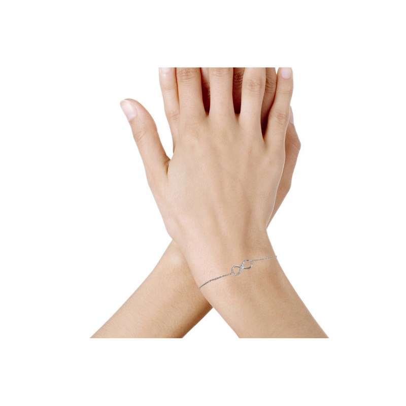 Bracelet Argent Infini et Strass - Petit Modèle - vue 2