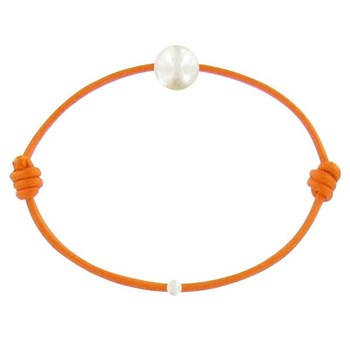 Bracelet La Perle de Culture Blanche des Poulettes - Colors - Orange