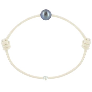 Bracelet La Perle de Culture Noire des Poulettes - Classics - Beige clair