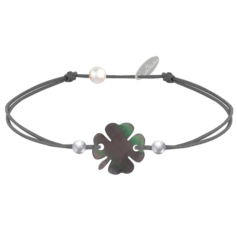 Bracelet Trèfle Nacre Grise et Perles d'Argent 925 - Classics - Gris