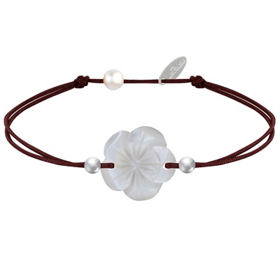 Bracelet perles de culture, laiton et nacre
