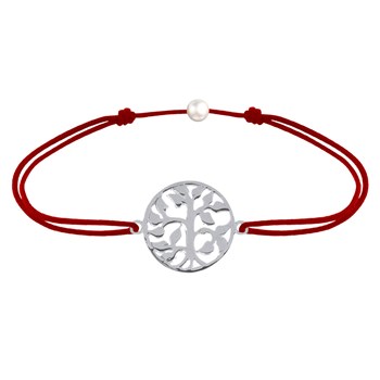 Bracelet Lien Arbre de Vie Argent 925 - Rouge