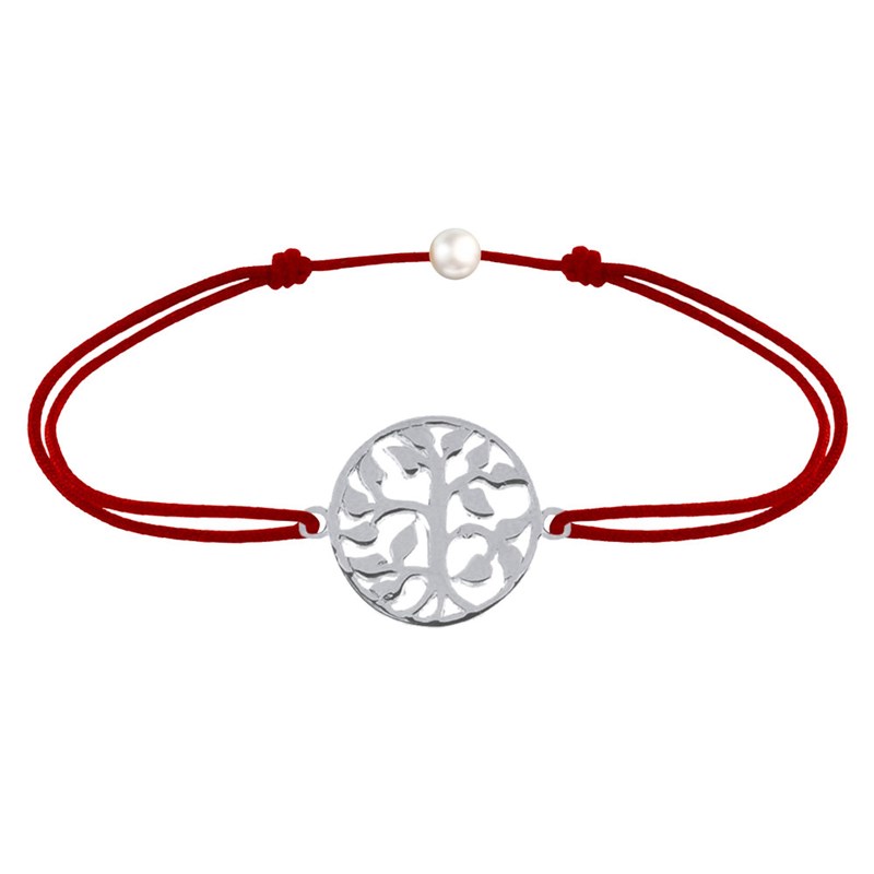 Bracelet Lien Arbre de Vie Argent 925 - Rouge