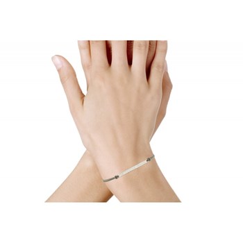 Bracelet Lien Barrette Argent 925 et Strass - Classics - Rouge
