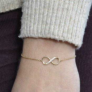 Bracelet Plaqué Or Infini et Strass
