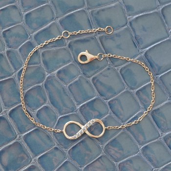 Bracelet Plaqué Or Infini et Strass