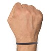 Bracelet Homme Cuir Simple Fermoir Acier Inoxydable - Marron foncé - vue V2