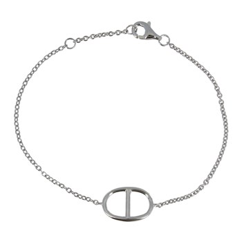 Bracelet Argent 925 Rhodié Anneau Marin