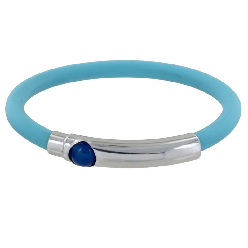 Bracelet Argent 925 Bille et Silicone - Classics - Turquoise