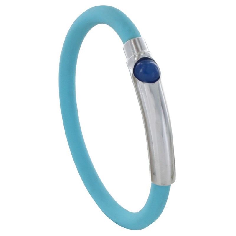 Bracelet Argent 925 Bille et Silicone - Classics - Turquoise - vue 2