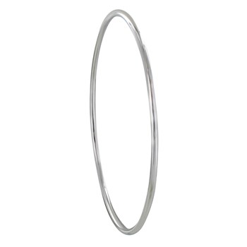 Bracelet Argent 925 Rhodié Jonc Très Fin Rond 6,2cm