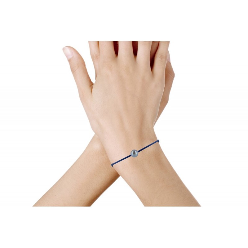 Bracelet La Perle de Culture Noire des Poulettes - Classics - Bleu Jean - vue 2