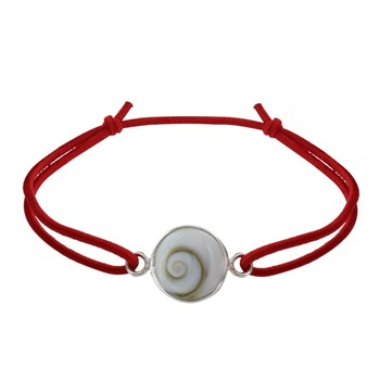 Bracelet Lien Elastique Oeil de Sainte Lucie Rond - Rouge