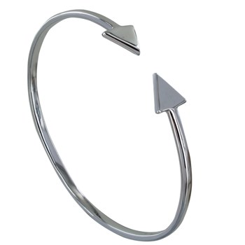 Bracelet Argent 925 Rhodié Jonc Double Flèche