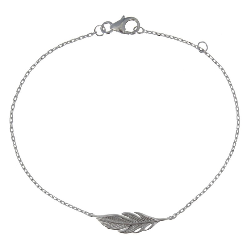 Bracelet Argent 925 Rhodié Petite Plume