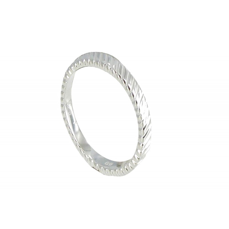 Bague Anneau Argent 925 Zébrée - vue 2