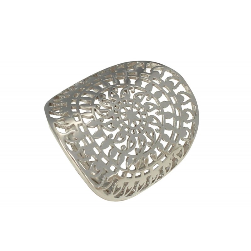 Bague Argent 925 Rhodié Astre Ronde - vue 2