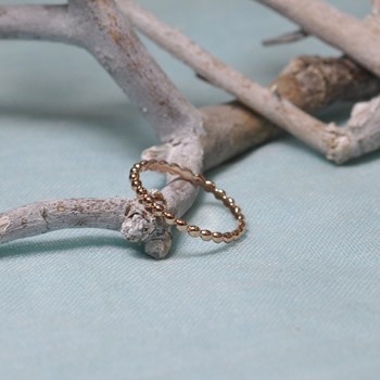 Bague Plaqué Or Rose Anneau de Billes