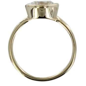 Bague Plaqué Or Solitaire Serti Clos