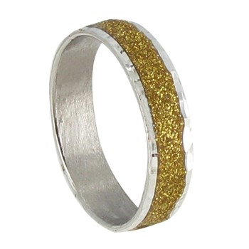 Bague Argent 925 Paillettes Or