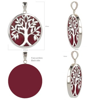 Pendentif Arbre de vie Corail Argent massif | Aden