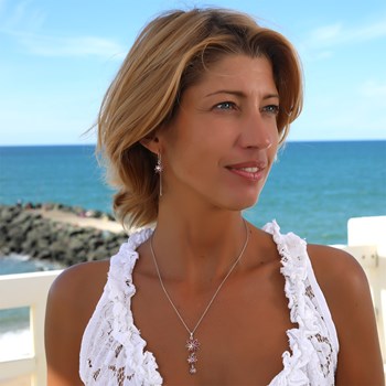 Pendentif Corail & Trois Fleurs en Argent Massif Rhodié | Charme Naturel - Aden