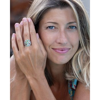 Bague Abalone et Argent 925 Motif Floral | Boutique ADEN