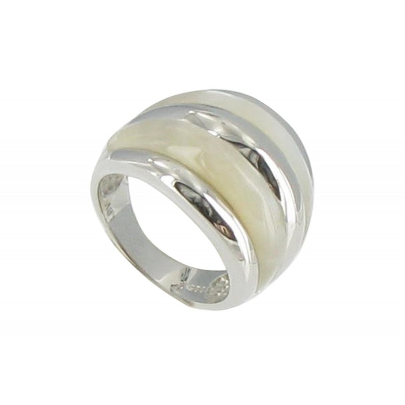 Bague Argent 925 et Rayures de Nacre - vue 2