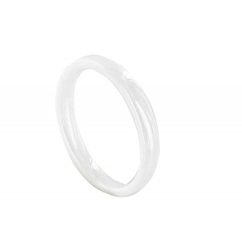 Bague Anneau de Céramique Blanche - 3mm
