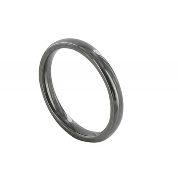 Bague Anneau de Céramique Noire - 3mm
